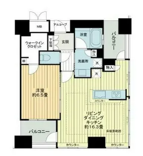 ジオグランデ梅田【11階】の間取り