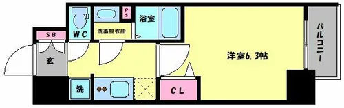 アドバンス大阪セレーノ【13階】の間取り