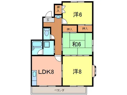 サンオークスRISA B【101号室】の間取り