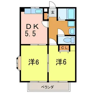 トリーハイツ三度山【1D号室】の間取り
