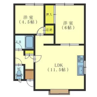 西花アパート【1階】の間取り