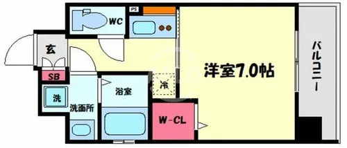 レオンヴァリエ大阪ベイシティⅡ【7階】の間取り