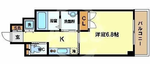 ファインブルーム靭公園【3階】の間取り