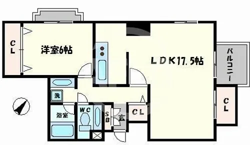 オーラムアルジャン阿波座【10階】の間取り