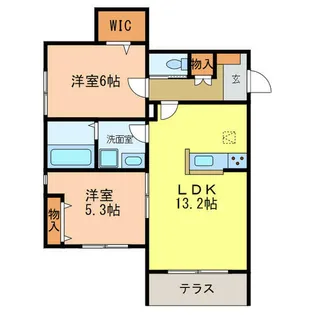 グランツ千代田【102号室】の間取り