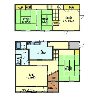 北海道函館市陣川町【一戸建】の間取り