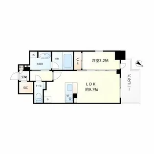 リビオレゾン靱公園【9階】の間取り