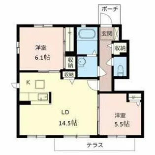 シャーメゾン下津野【0107号室】の間取り
