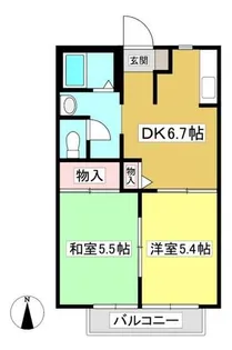 ガーデンハイツルミエールC【201号室】の間取り