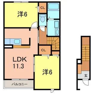 フォーシーズンズ【203号室】の間取り