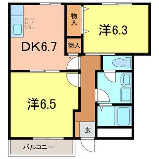 サンパレス薬師【1階】の間取り