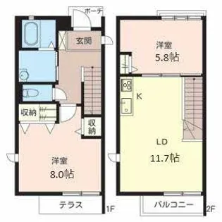 シャーメゾンウェスト【0103号室】の間取り