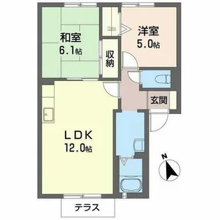 カサベルデD・E【1階】の間取り