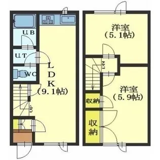 ルックスヒルズ富岡【103号室】の間取り