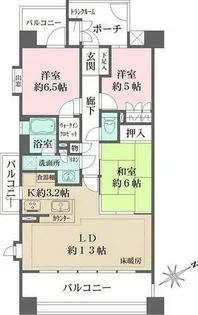 リーデンススクエアザシーズ【519号室】の間取り