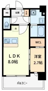 ラシーヌ瓦屋町【7階】の間取り