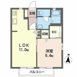 ラフォーレ柏原【2階】の間取り