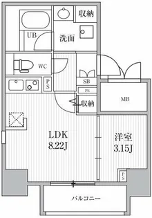 シーズンフラッツ靭本町【5階】の間取り