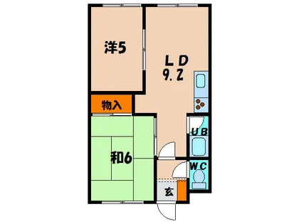 ハイツ美原【201号室】の間取り