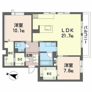 ラ・メゾン南山【0202号室】の間取り