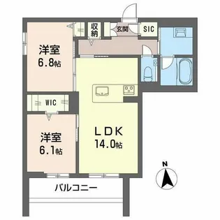 リブ・レッシモ【0205号室】の間取り