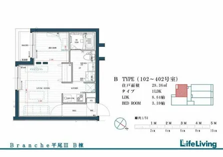 BRANCHE平尾Ⅲイースト【1階】の間取り