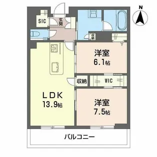 ウィステリア・ステージ真栄【0403号室】の間取り