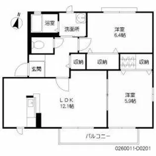 咲ら小路Ⅱ D棟【2階】の間取り