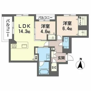 メゾン シュクレ【0101号室】の間取り