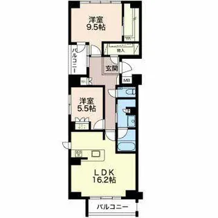 グランマスト白壁二丁目【0201号室】の間取り