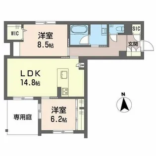 NC STYLE 本山【0101号室】の間取り