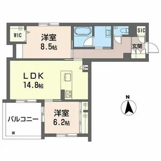 NC STYLE 本山【0201号室】の間取り