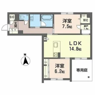 NC STYLE 本山【0105号室】の間取り