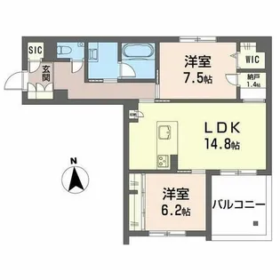 NC STYLE 本山【0205号室】の間取り