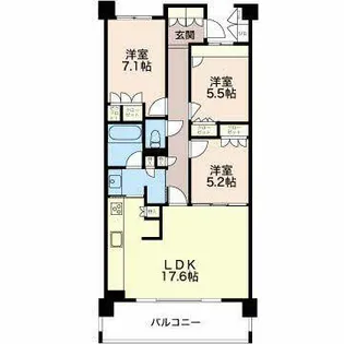 プライムメゾン富士見台【0215号室】の間取り