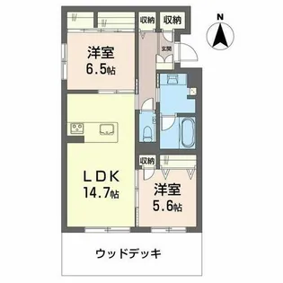 カーサ コーシェリ【0101号室】の間取り