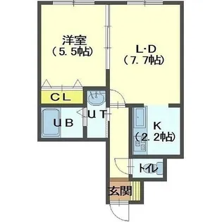アリエーテ千代台【102号室】の間取り