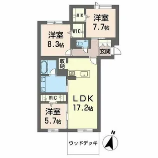 エバンジェリスト【0104号室】の間取り