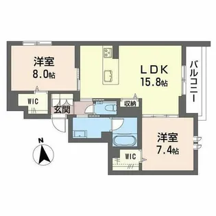 ダイヤモンドヒルズ吹上【0201号室】の間取り