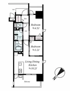 DEUX・RESIA薬院テラス【1005号室】の間取り