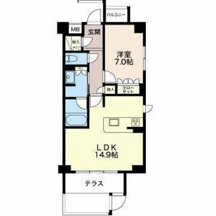 グランマスト白壁二丁目【0104号室】の間取り