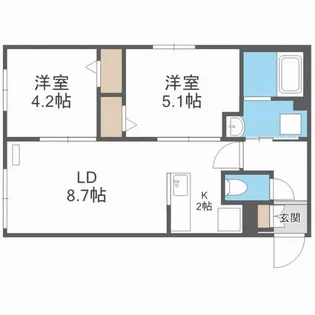 セフィーロ新札幌【2階】の間取り