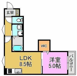 クリエオーレ吉田下島【1階】の間取り