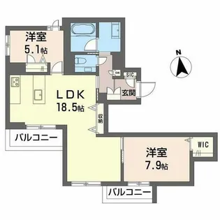 ダイヤモンドヒルズ吹上【0402号室】の間取り