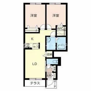 西脇市西脇(シャーメゾン童子山)【102号室】の間取り