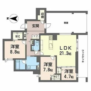 白壁 THE GARDEN【1階】の間取り