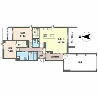 白壁 THE GARDEN【1階】の間取り