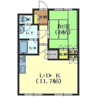 ルーブルやまとⅡ【203号室】の間取り