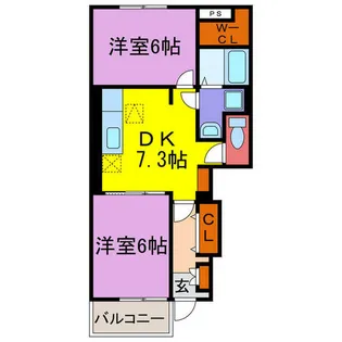 フェリア香呂A・B・C・D【B102号室】の間取り