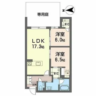 カーサ グリシーナ 北原【0102号室】の間取り